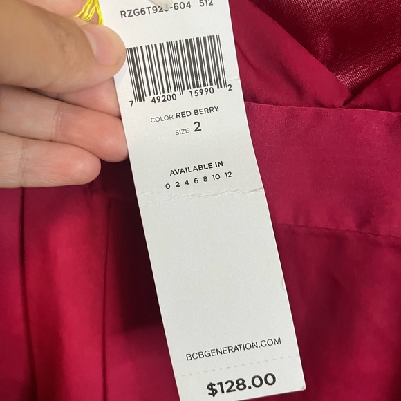 BCBG Wine Colored (Red Berry) Mini Dress - Picture 3 of 8